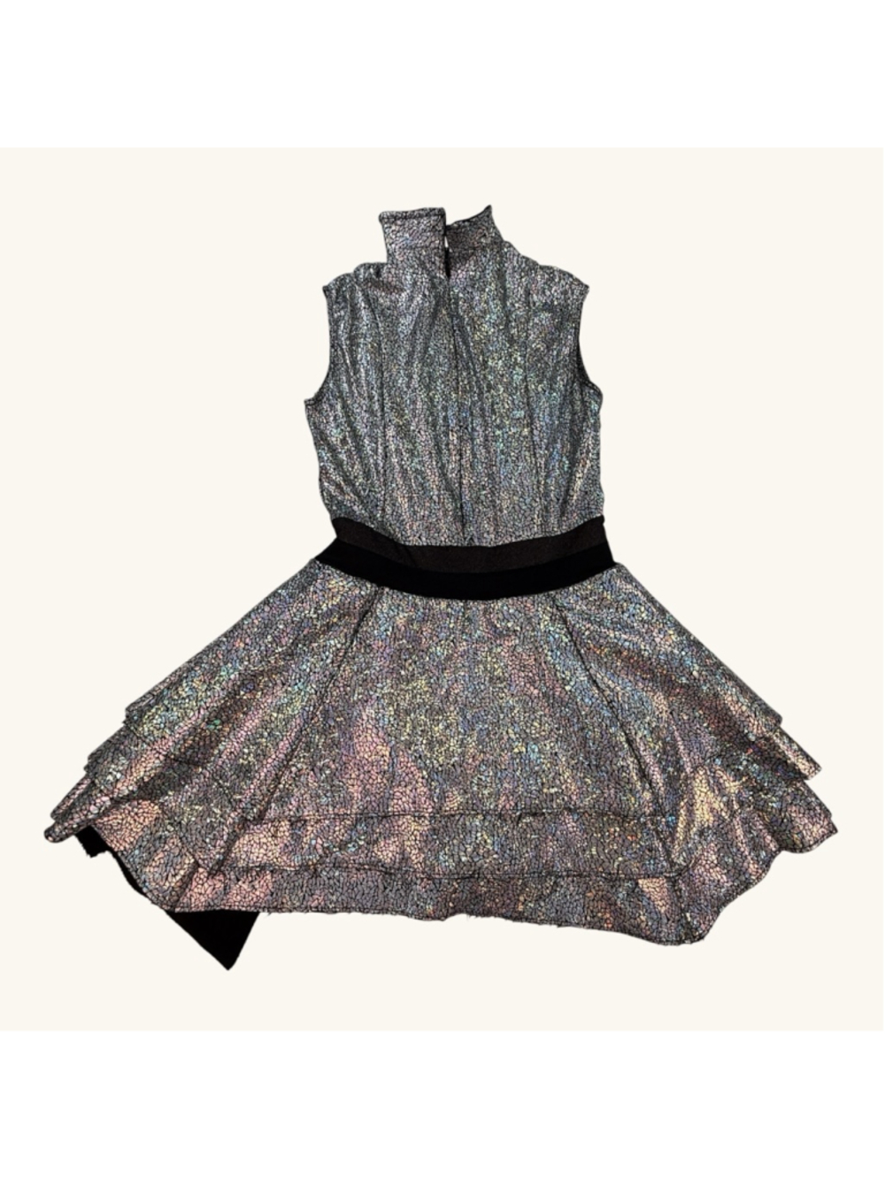 Tenth House Dance Costume Dress Black Silver Holographic Contemporary Jazz Adult - Picture 2 of 10